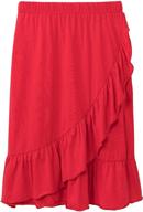 dotdog girls' soft cotton tiered ruffle maxi skirts with waistband for ages 3-12 logo