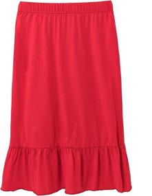 img 3 attached to DOTDOG Girls' Soft Cotton Tiered Ruffle Maxi Skirts with Waistband for Ages 3-12