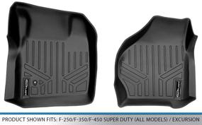 img 1 attached to 🚗 MAXLINER Floor Mats - Black 1st Row Liner Set for Ford F-250/350/450/550 Super Duty (All Models) - 1999-2007 + Excursion 2000-2005