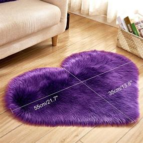 img 3 attached to 💜 Purple Heart-Shaped Plush Rug/Foot Pad/Chair Pad for Bedroom Living Room - 15.7" x 19.7