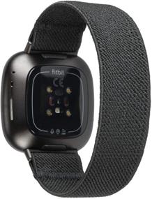 img 4 attached to 🏋️ Растяжимый эластичный запасной ремешок Tefeca для Fitbit Versa 3 и Fitbit Sense - спортивный ремешок для занятий физическими упражнениями и йогой для женщин (черный, размер S - подходит для запястья от 6,0 до 6,5 дюймов).