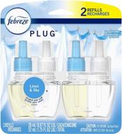 febreze plug in linen & sky scented oil refill - 0.87 fl oz, pack of 2 logo
