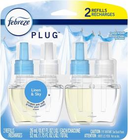 img 4 attached to Febreze Plug In Linen & Sky Scented Oil Refill - 0.87 Fl Oz, Pack of 2