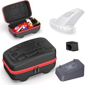 img 4 attached to 🎮 Complete Accessories Kit Bundle for Nintendo Switch Mario Kart Live: OIVO Kart Case, Mount Holder, Head & AR Lens Covers