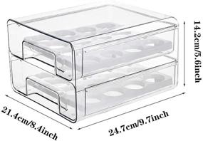 img 3 attached to Egg Storage Organizer - Qielie 32 Grid Double Layer Egg Holder 🥚 for Refrigerator with Lids - Reusable Food Container for Fresh Meal, Fruits, Vegetables