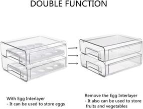 img 2 attached to Egg Storage Organizer - Qielie 32 Grid Double Layer Egg Holder 🥚 for Refrigerator with Lids - Reusable Food Container for Fresh Meal, Fruits, Vegetables