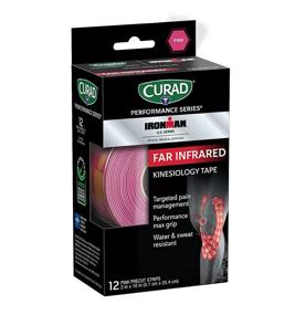 img 4 attached to 🏃 Enhanced Performance Ironman Far Infrared Kinesiology Tape, Pink, 2"x10" Strips, Pack of 12