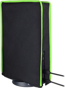 img 2 attached to 🎮 Vibrant Neon Green Trim Dust Cover for PS5 - Premium Black Nylon Sleeve, Soft Lining Guard for PlayStation 5 Console Digital & Disc Editions - Anti-Scratch, Waterproof Protection by PlayVital