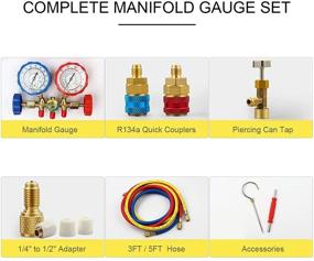 img 3 attached to 🔧 1PC Diagnostic Manifold Gauge Kit - Optimized for R134A, R12, R22, R502 Refrigerants | 5FT
