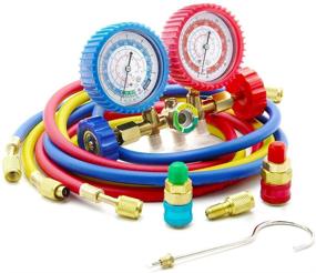 img 4 attached to 🔧 1PC Diagnostic Manifold Gauge Kit - Optimized for R134A, R12, R22, R502 Refrigerants | 5FT