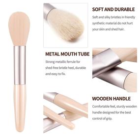 img 2 attached to 🍑 Apricot Makeup Brush Set - 8PCs Premium Synthetic Brushes for Foundation, Powder, Concealers, Eyeshadows, and Blush - Cosmetic Make Up Brushes Kit