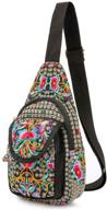 embroidered backpack handmade colorful shoulder logo
