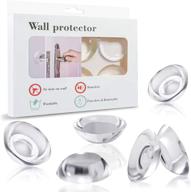 🚪 premium anti-lost door stopper wall protector - 6 pcs self-adhesive door knob wall shield, clear silicone, reusable & washable for wall & table corners логотип