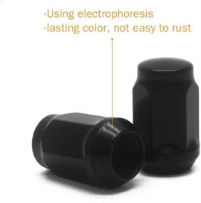 img 3 attached to 🔧 High-Quality GAsupply Black Lug Nuts: 1/2-20 Closed End Bulge Acorn Lug Nuts, 3/4 inch 19mm Hex, 1.38 inch Tall, 60 Degree Conical Seat