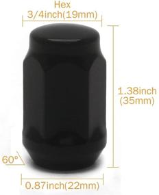 img 2 attached to 🔧 High-Quality GAsupply Black Lug Nuts: 1/2-20 Closed End Bulge Acorn Lug Nuts, 3/4 inch 19mm Hex, 1.38 inch Tall, 60 Degree Conical Seat