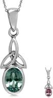 💎 exquisite and meaningful: silvershake birthstone gemstone 925 sterling silver triquetra celtic knot solitaire pendant with 18 inch necklace for women logo