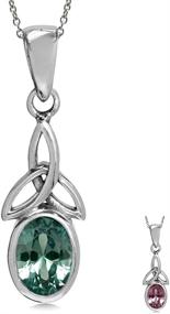 img 4 attached to 💎 Exquisite and Meaningful: Silvershake Birthstone Gemstone 925 Sterling Silver Triquetra Celtic Knot Solitaire Pendant with 18 Inch Necklace for Women