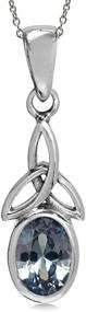 img 1 attached to 💎 Exquisite and Meaningful: Silvershake Birthstone Gemstone 925 Sterling Silver Triquetra Celtic Knot Solitaire Pendant with 18 Inch Necklace for Women