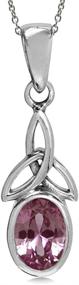 img 2 attached to 💎 Exquisite and Meaningful: Silvershake Birthstone Gemstone 925 Sterling Silver Triquetra Celtic Knot Solitaire Pendant with 18 Inch Necklace for Women