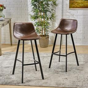 img 3 attached to 🌟 Enhance Your Home Décor with Christopher Knight Home Dax Barstools, 2-Pcs Set in Chic Snake Skin Brown!