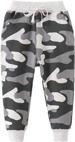img 3 attached to Toddler Little Drawstring Elastic Sweatpants Boys' Clothing for Pants