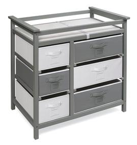 img 1 attached to 👶 Contemporary Baby Changing Table featuring 6 Storage Baskets and Comfort Pad