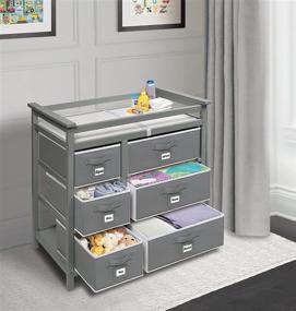 img 3 attached to 👶 Contemporary Baby Changing Table featuring 6 Storage Baskets and Comfort Pad