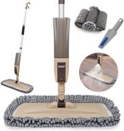 🧹 spray mop with refillable bottle & washable pads - perfect for home & kitchen floor cleaning (brown) logo