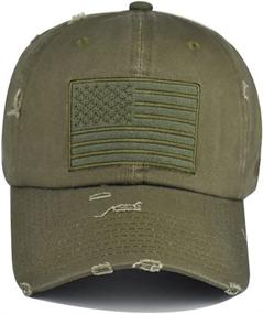 img 3 attached to Adjustable Baseball Cap with Distressed Embroidered American Flag Patch - HHNLB Patriotic Hat for Men and Women