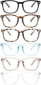 img 4 attached to 👓 Gaoye 6-Pack Blue Light Blocking Reading Glasses for Women and Men - Fashionable Computer Readers with Anti-UV Square Frames in Clear (Mix of 6 Colors, 2.0 Strength)