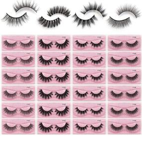 img 4 attached to 👁️ MAGEFY 24 Pairs Faux Mink Eyelashes: 4 Natural Fluffy False Eyelash Styles - Reusable Dramatic Fake Lashes Pack Ideal for Women