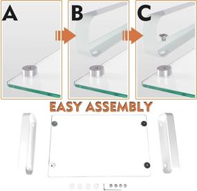 img 1 attached to 🖥️ Закаленное стекло и металлические ножки - мультимедийная подставка для прозрачного компьютерного монитора, ЖК- и светодиодного телевизора, ноутбука/ноутбука/Xbox One – HD02T-001