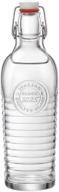 🍾 bormioli rocco officina water bottle: 40.5oz italian glass pitcher with airtight seal, metal clamp, and easy-to-carry handle - dishwasher safe, eco-friendly, suitable for infused & carbonated drinks logo