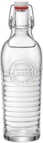 img 1 attached to 🍾 Bormioli Rocco Officina Water Bottle: 40.5oz Italian Glass Pitcher with Airtight Seal, Metal Clamp, and Easy-to-Carry Handle - Dishwasher Safe, Eco-Friendly, Suitable for Infused & Carbonated Drinks