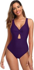 img 3 attached to SHEKINI Womens Swimsuit Monokini Bathing Women's Clothing for Swimsuits & Cover Ups