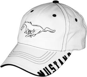 img 1 attached to 🧢 Classic Cool: Ford Mustang Bill Edge White Baseball Cap
