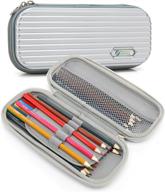 🖋️ durable hard shell case for executive fountain pen, apple pencil, ballpoint pen, stylus touch pen - pure stripe silver logo