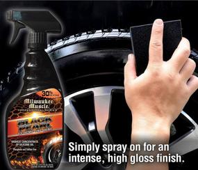 img 1 attached to Enhance Your Car's Shine with Milwaukee Muscle Black Pearl - 24 Fl Oz Silicone Spray - The Ultimate Tire Shine Spray for Car Care - Achieve Enhanced Gloss and Water Resistance