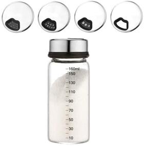 img 3 attached to 🧂 ZETA Salt and Pepper Shaker - Adjustable Pour Holes Lid, Stainless Steel Cap, Clear Glass Body for Optimal SEO