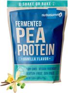 🌿 non-gmo fermented pea protein powder - 2 lb vanilla flavor, made from north american sourced peas, gluten & soy free - nutrasumma 100% logo
