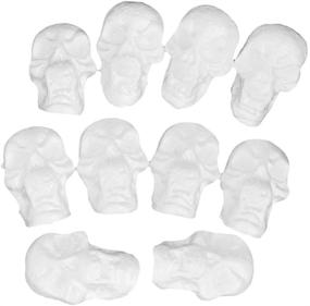 img 2 attached to 🎃 KODORIA 10pcs Foam Skulls Halloween Craft Ornament - Stick-on Home Wall Decoration for Party