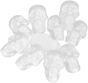 img 3 attached to 🎃 KODORIA 10pcs Foam Skulls Halloween Craft Ornament - Stick-on Home Wall Decoration for Party