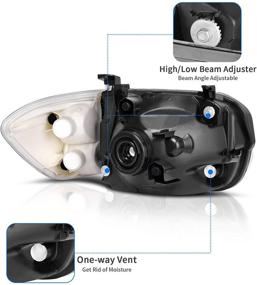 img 2 attached to 🔦 Сборка фары DWVO для Tundra Double/Crew Cab 2005-2006 и Sequoia Pickup 2005-2007 - Пара запасных фар с хромированным корпусом и янтарным отражателем