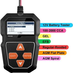 img 3 attached to KW208 12V Car Battery Tester: Automotive Load Tester, 100-2000 CCA, Diagnostic Checker & Analyzer for Trucks, Marine, SUVs, Boats