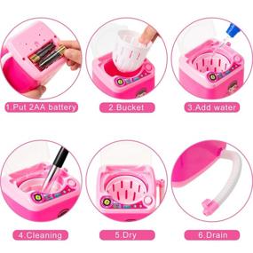 img 3 attached to 🧼 Effortless Makeup Tools Cleaning with Automatic Mini Washing Machine - Black and Pink