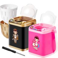 🧼 effortless makeup tools cleaning with automatic mini washing machine - black and pink logo