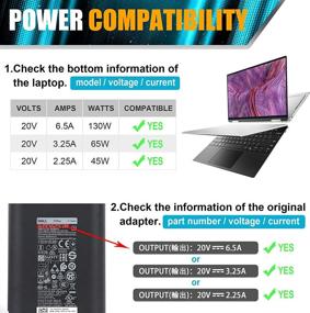 img 2 attached to 💻 Dell XPS 15 9530 9550 9560 9570 Inspiron 7347 7348 7459 Charger - 130W AC Adapter for Precision, M3800, M2800, 5510 5520 5530 5540 - HA130PM130 Power Supply Cord