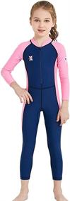 img 4 attached to AIWUHE Kid's Diving Long-Sleeve Full Body Sunsuit Swimsuit: Perfect for Boys & Girls Ages 2-7Y