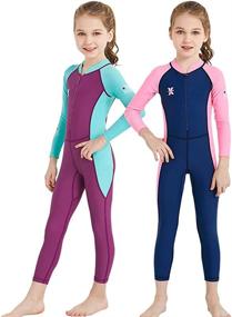 img 2 attached to AIWUHE Kid's Diving Long-Sleeve Full Body Sunsuit Swimsuit: Perfect for Boys & Girls Ages 2-7Y