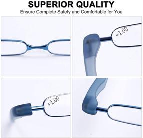 img 2 attached to 🔍 BEDO Mini Compact Slim Reading Glasses: Ultimate Portability with 360 Rotating Tube & Pen Clip Folding Design